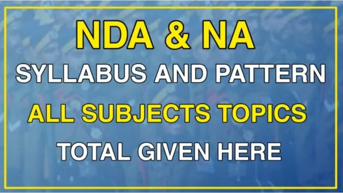NDA Syllabus 2023