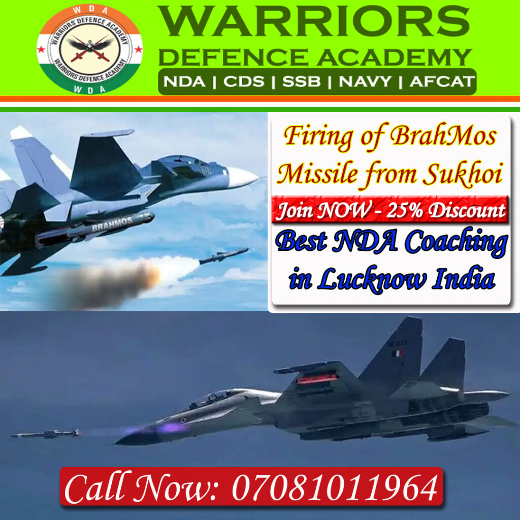 Firing of BrahMos Missile from Sukhoi | Best NDA Coaching in Lucknow | Warriors Defence Academy Lko