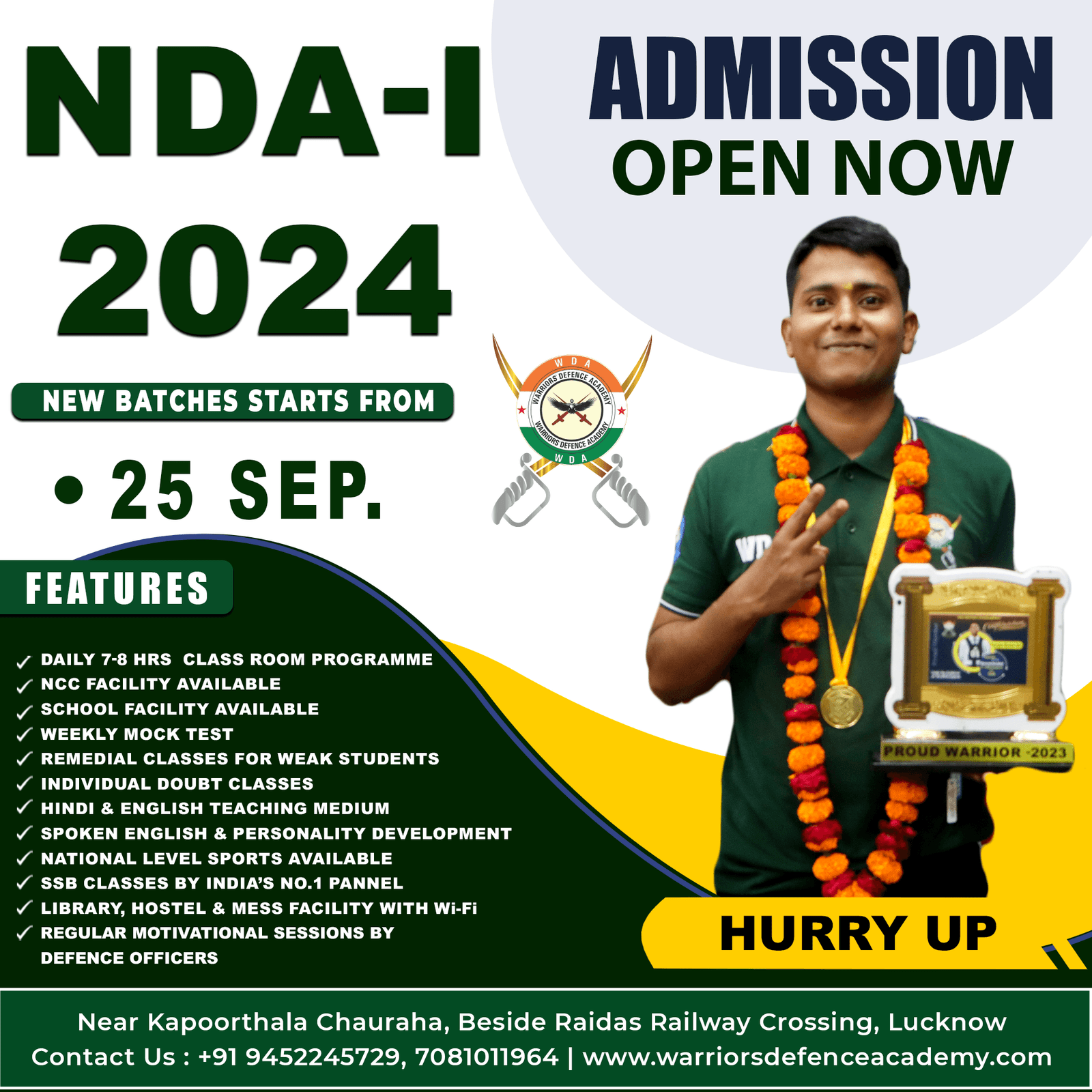 NDA Coaching Center in Lucknow | Best NDA Coaching in Lucknow | Warriors Defence Academy | Best NDA Coaching in Lucknow