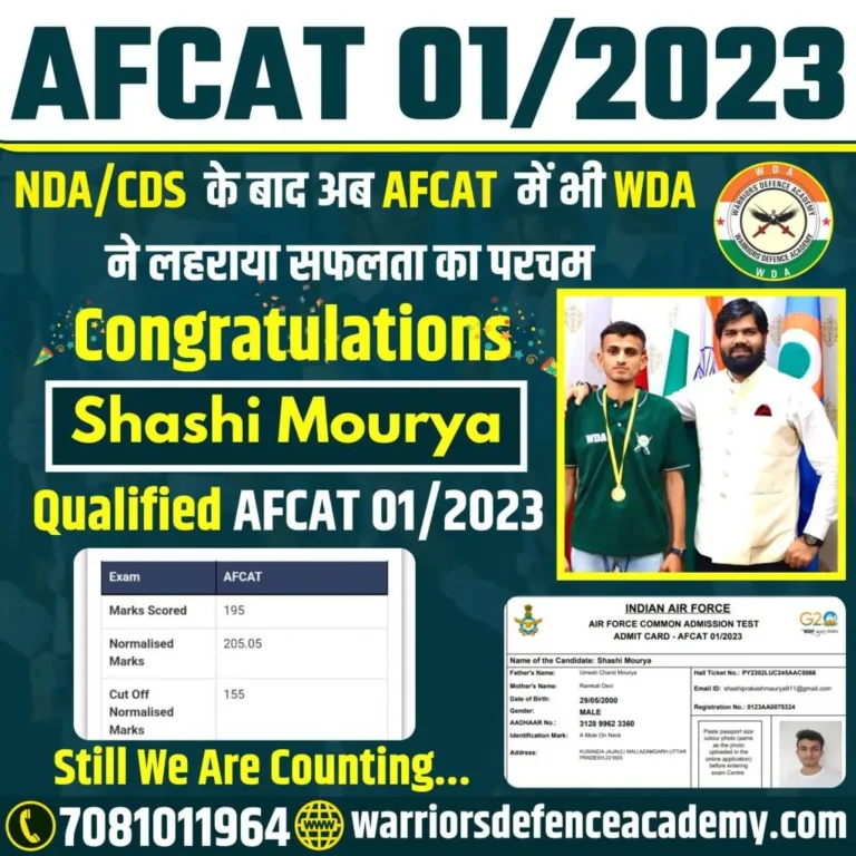 AFCAT Selection 2023 - Shashi Maurya