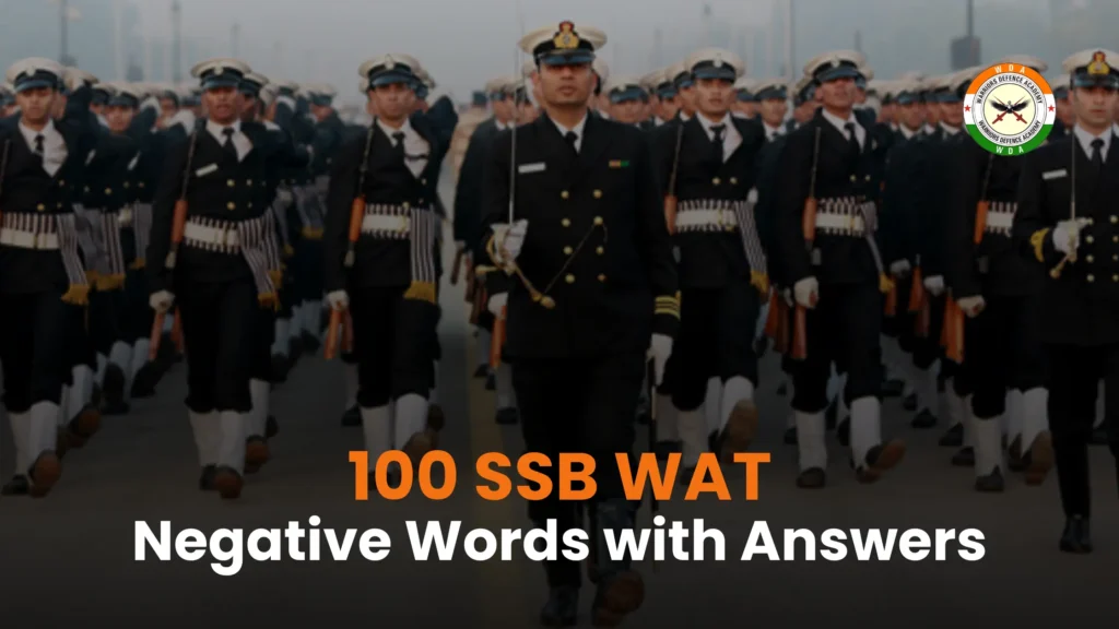 100 SSB WAT Negative Words with Answers